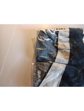 Ocean Pacific Men's 3XL Blue Floral Swim Trunks with White Side Stripes